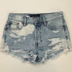 Aeropostale Light Blue Distressed Denim Cutoff Shorts